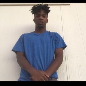 Blue Tommy Hilfiger solid v-neck tee,boys shirt